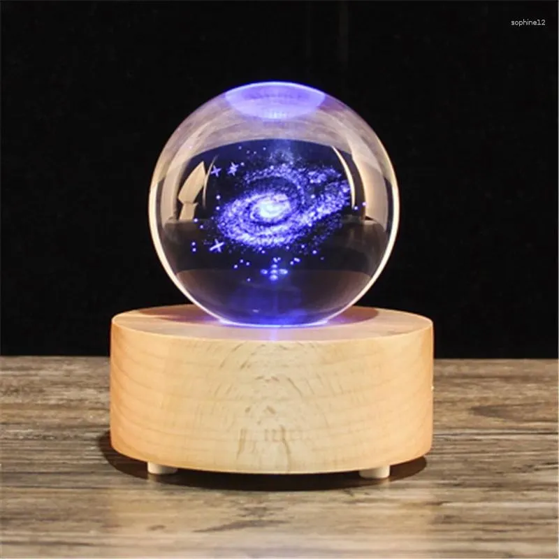 Dekorativa figurer Julklapp Snow Globe Crystal Ball Music Box Träbluetooth högtalare