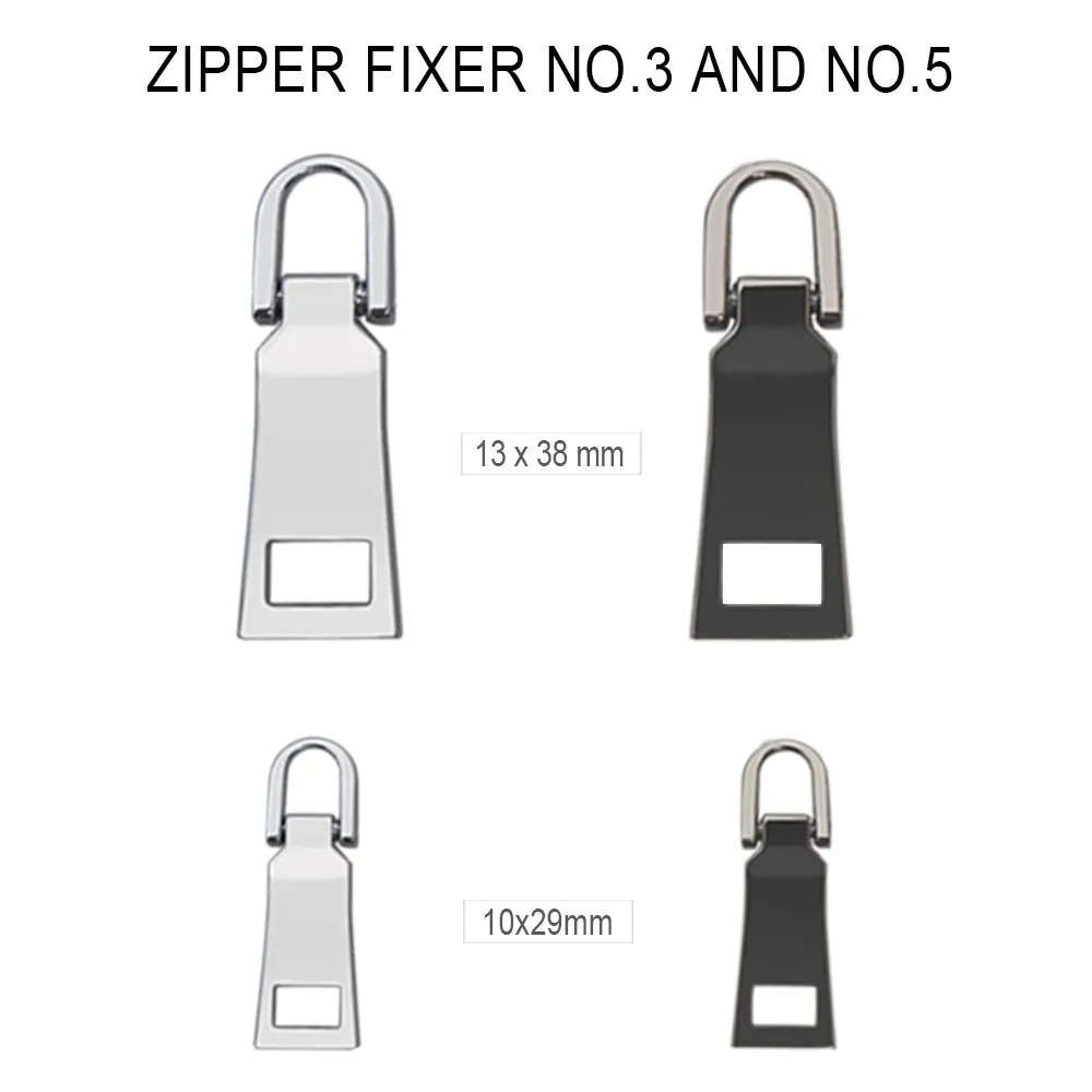 10st Metal Zipper Pull Tabs dragkedja Fixer #3 #5 Ersättare blixtlås drar blixtlåsutbyte för klädryggsäckbagage