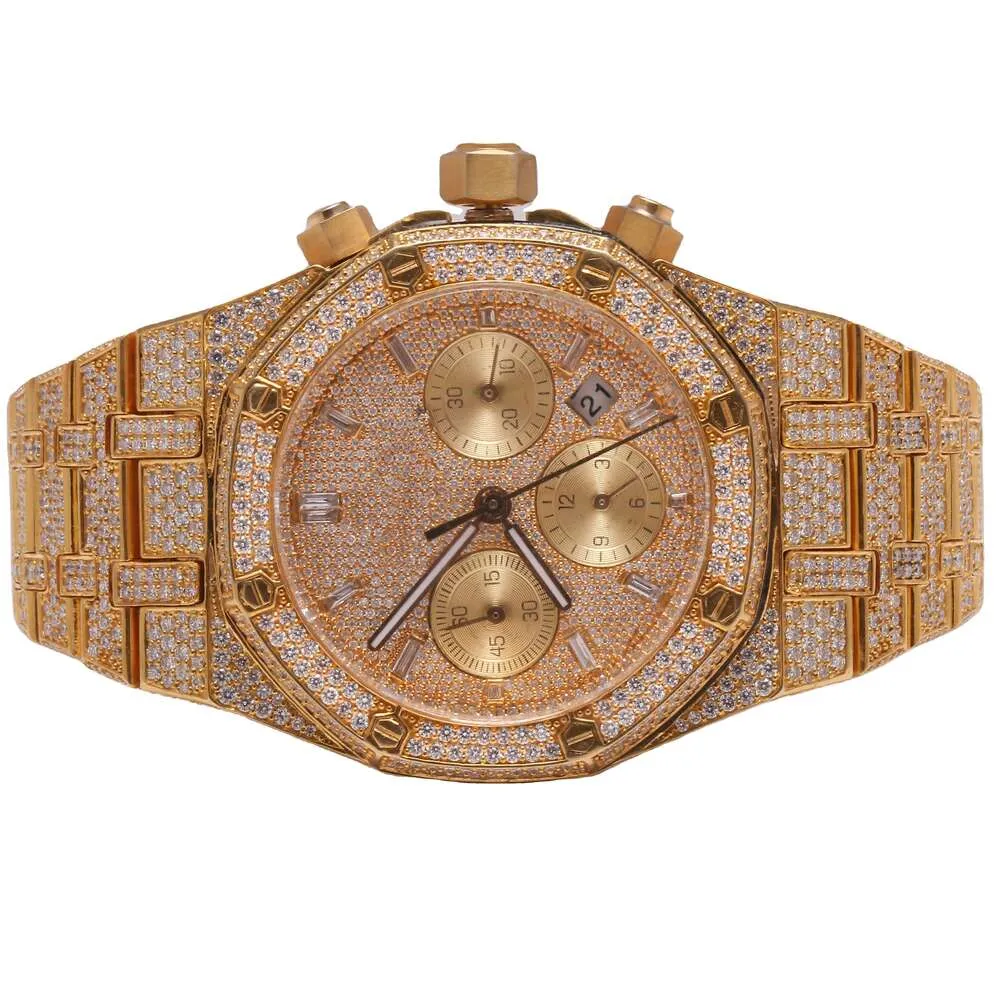 Luxury à la recherche entièrement Iced Out for Men Woman Top Craftsmail Unique et coûteux Mosang Diamond Montres pour Hip Hop Industrial Luxurious 11877