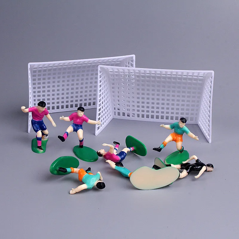 Nieuwe 3style 9pcs/set voetbal game voetbalcake topper decor model voetbalfeestje gelukkige verjaardag feestbenodigdheden voetballers figuur