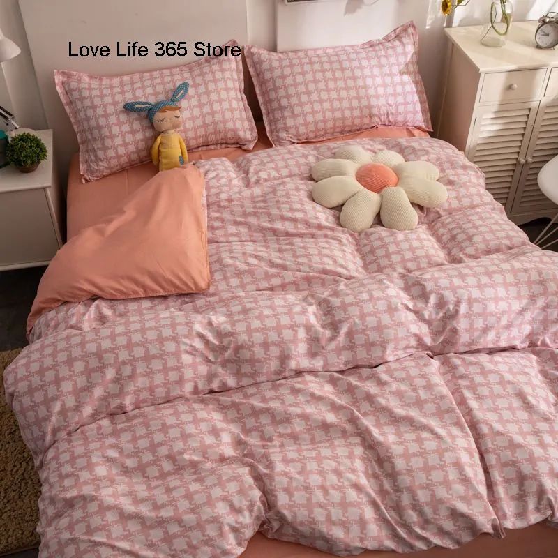 Polka dot beddengoed set Noordse stijl groeide lakens polyester quilt covers voor meisjes kinderen volwassenen enkele dubbele volledige grootte