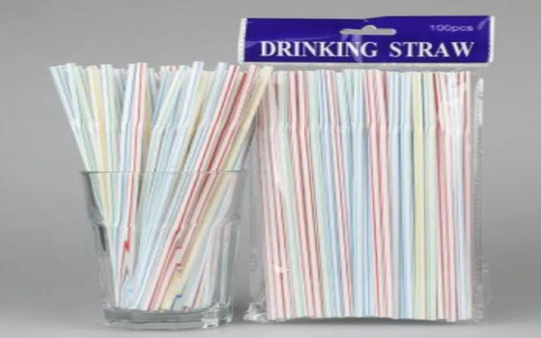 100pcsbag engångsbelagd dricksstrån 20805 cm Multicolor Bendy Drink Straw For Party Bar Pub Club Restaurant2545202