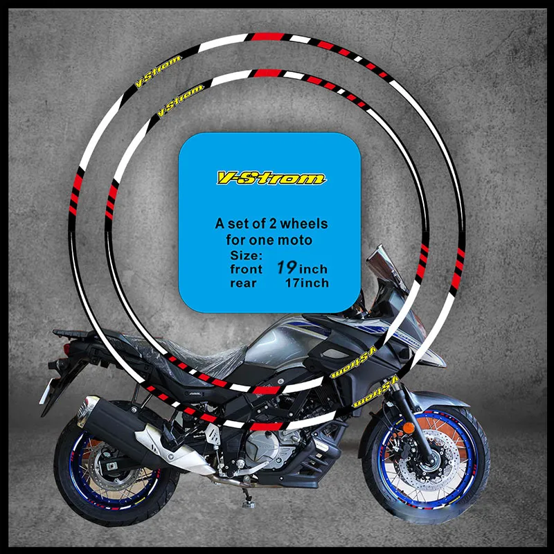 thumbnail image 2 of Reflective Rim Wheel Decal Kit For Suzuki GSX-S750 – 8-Piece Waterproof Tire Stickers, High Visibility At Night 2 of 11
