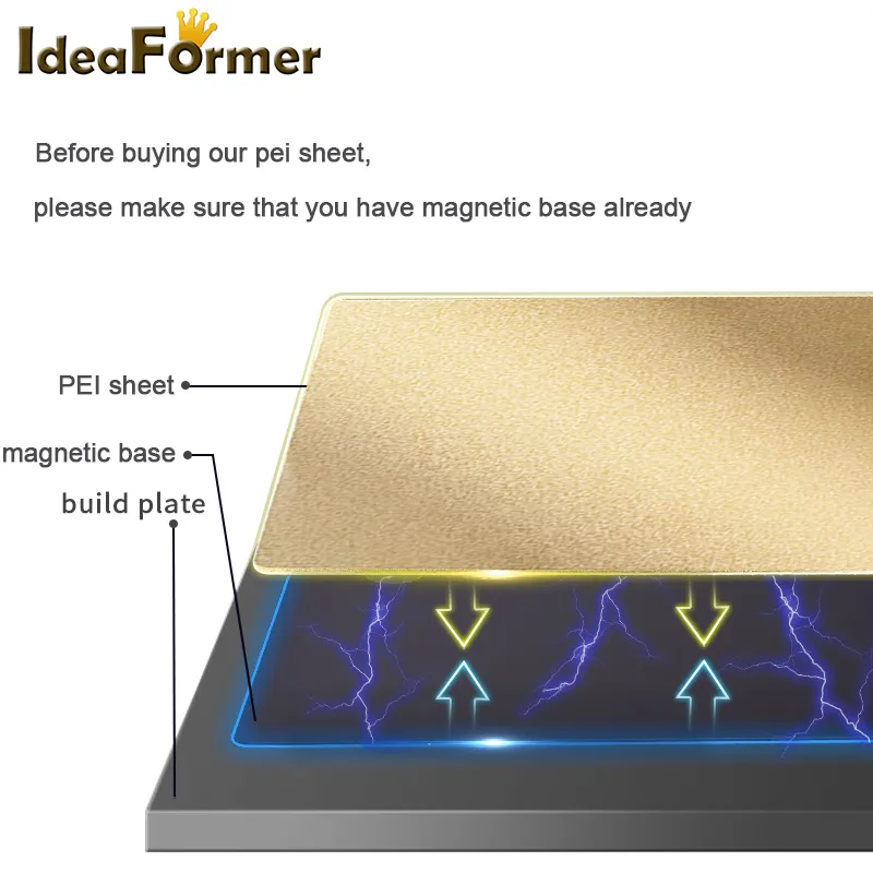 Hoja de PEI de doble lateral 220/235/257/310 mm PLATA DE CAMIO MAGNÉTICA DE CAMA MAGNÉTICA para la impresora 3D Ender 3/Sidewinder/CR10 Bambu