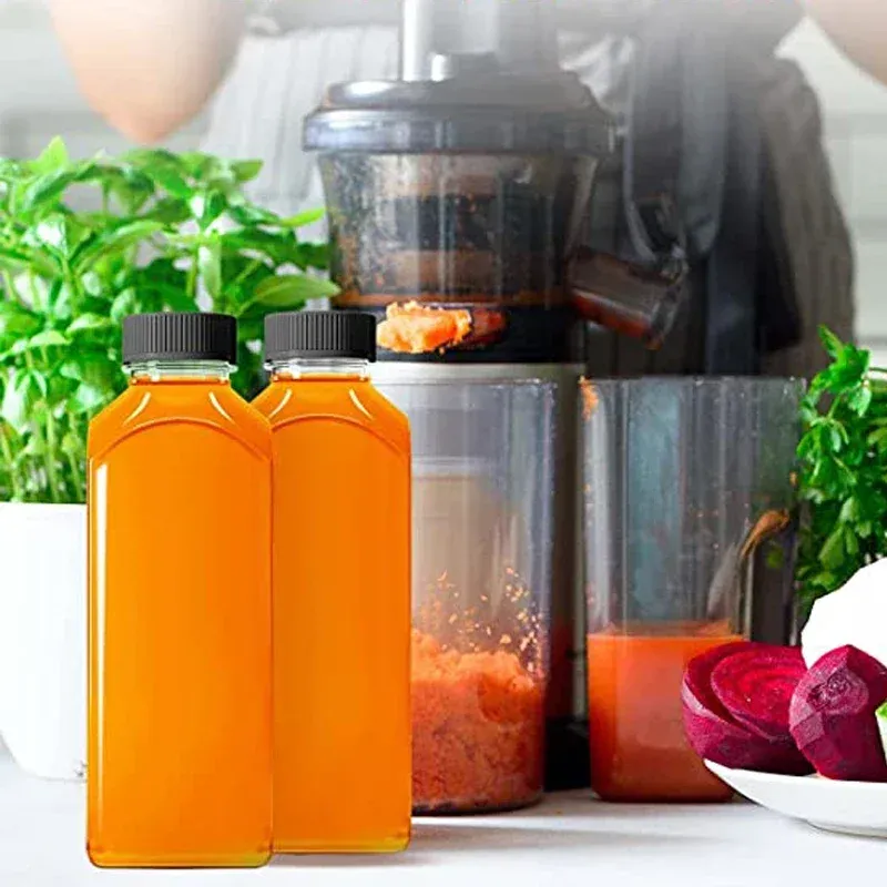 Yukaiwn Plastic Juice Bottles, 10 Pcs 13.6 Oz/400ml Empty Reusable Containers With Tamper Seal Lids For Smoothies, Milk, Water, Beverages