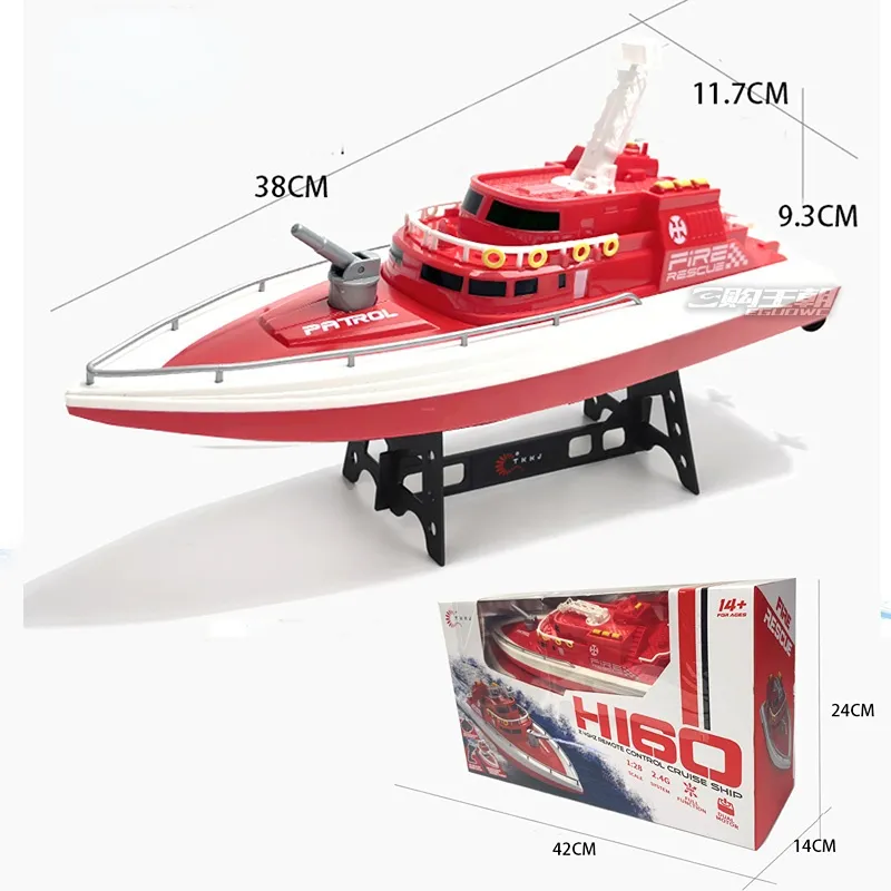 RC Fire Boat Water Spray Charging High Speed ​​Boat Kids Boy Water Electrics Skickmodell