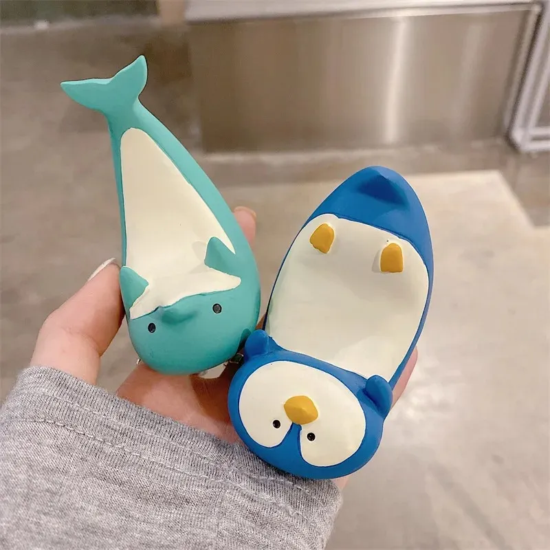 New Resin Penguin Dolphin Mobile Phone Holder Desktop Support Stable Cute Animal Stand Holder for xiaomi huawei