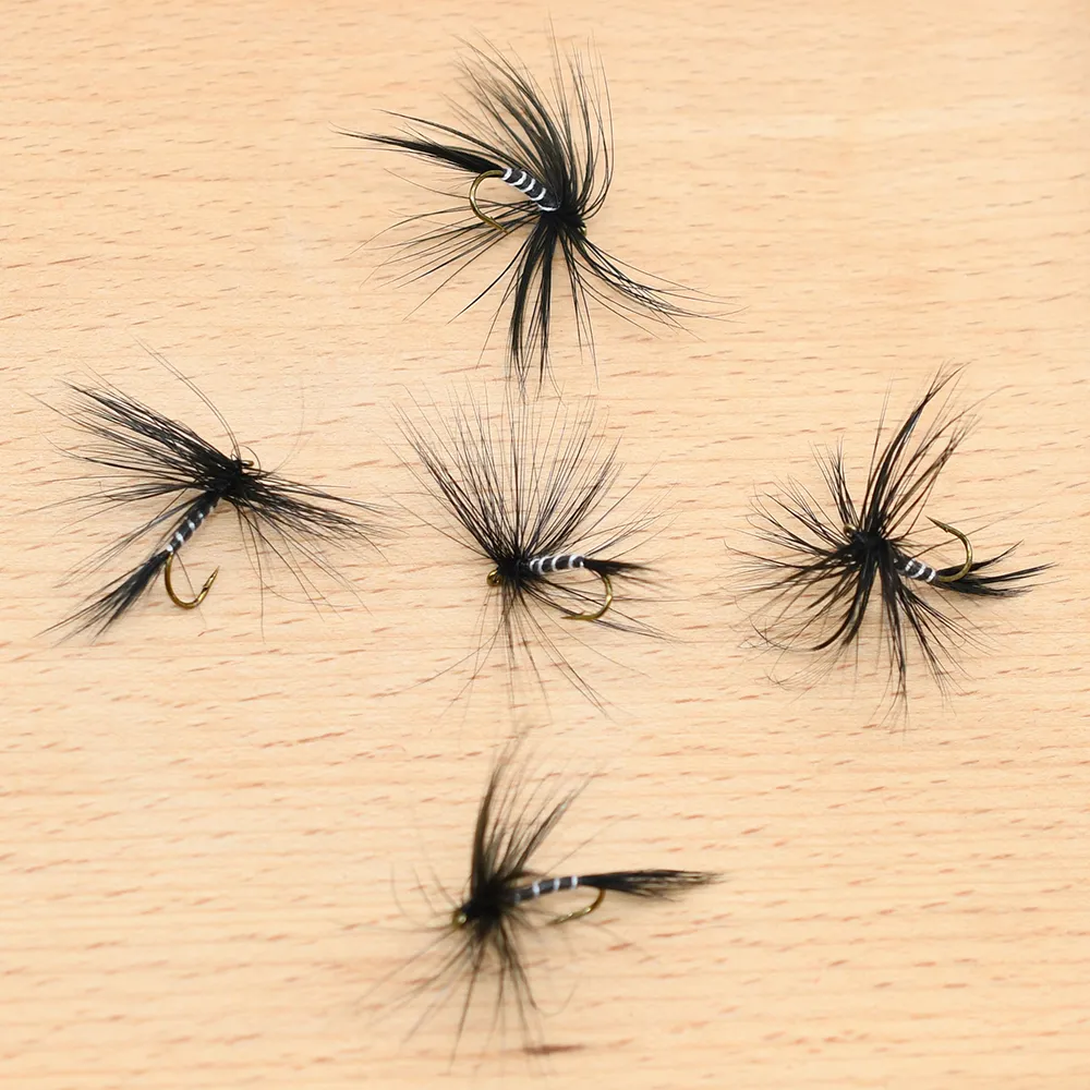 MNFT 10# Fishing Flies Black Zebra Mosquito Fly Trout Fishing Dry