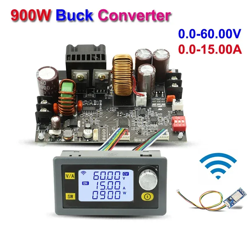 900W 60V 15A DC DC Set Module Buck Converter CC CV Stabiliseerde spanningsvoeding LCD LCD Verstelbaar gereguleerd
