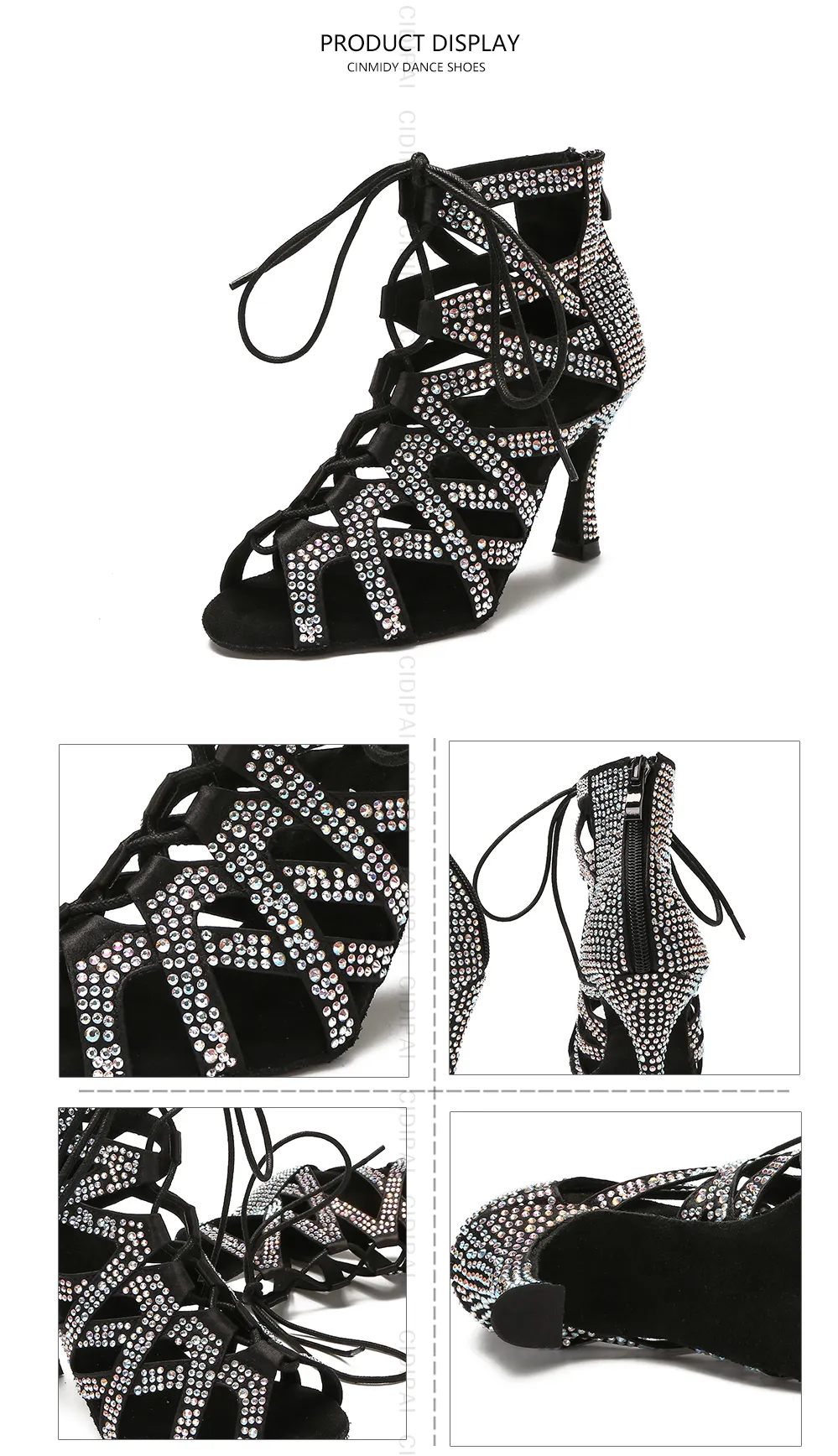 Latin Dance Shoes For Women Rhinestone Ballroom Dance Shoes Cuban Heel  Salsa Tango Dance Boots Shoes Soft Sole Party Sandals Du 94 € | DHgate, image size:999x1736