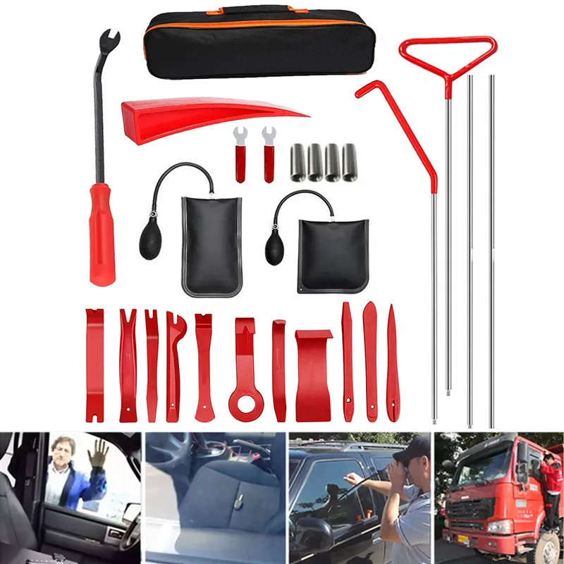 Complete Car Door Lockout tool set with Long Range Reach Hooking Key ...