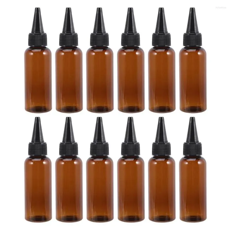 Storage Bottles 12pcs Applicator Hair Dye Squeeze Bottle Empty Color Refillable