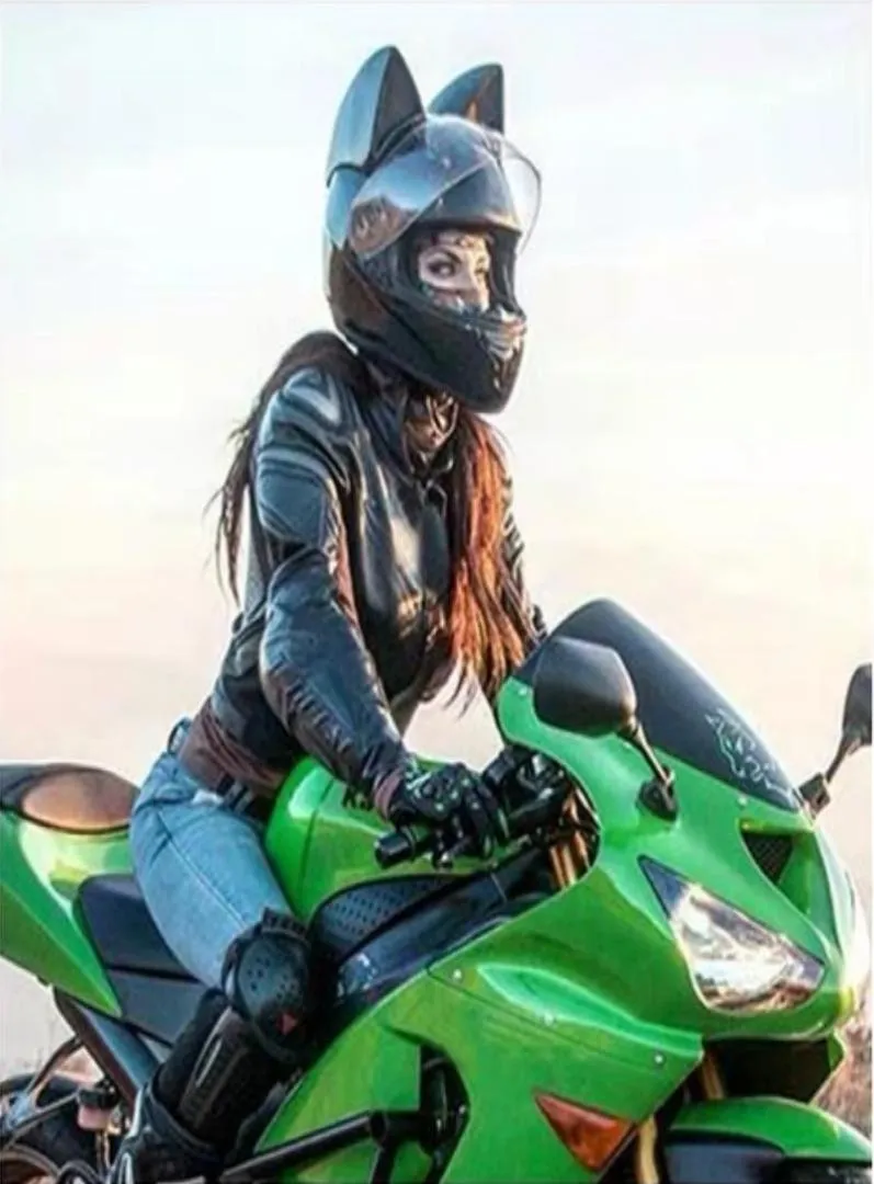 NTS003 NITRINOS Brand motorcycle helmet full face with cat ears four season7992036