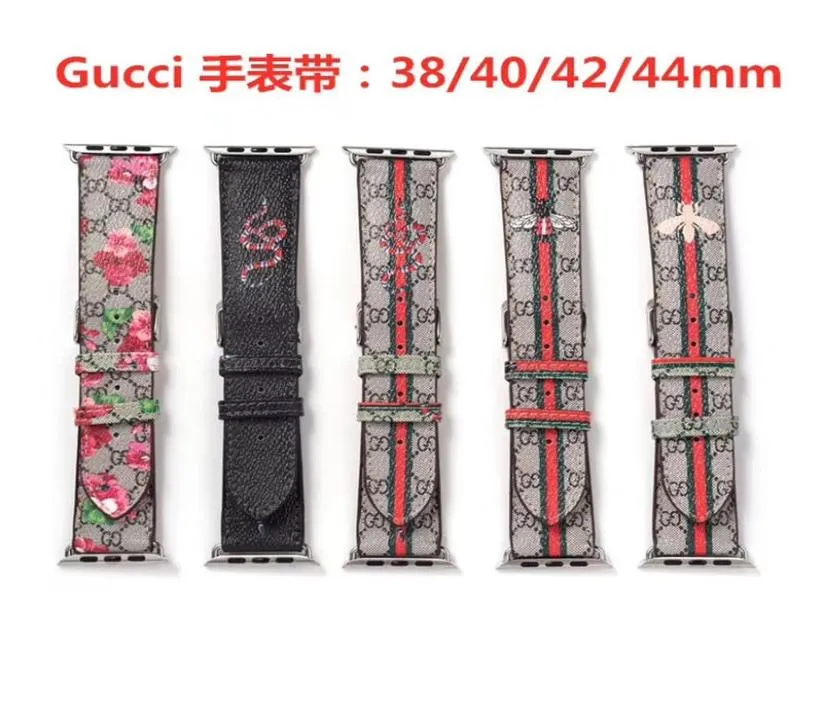 Pour le groupe de montre Apple Watch les plus récents bandes de montre de créateurs 38 mm 42 mm 40mm 44 mm Iwatch Series 2345 STRATS DE CURTURE DE PRODUIT