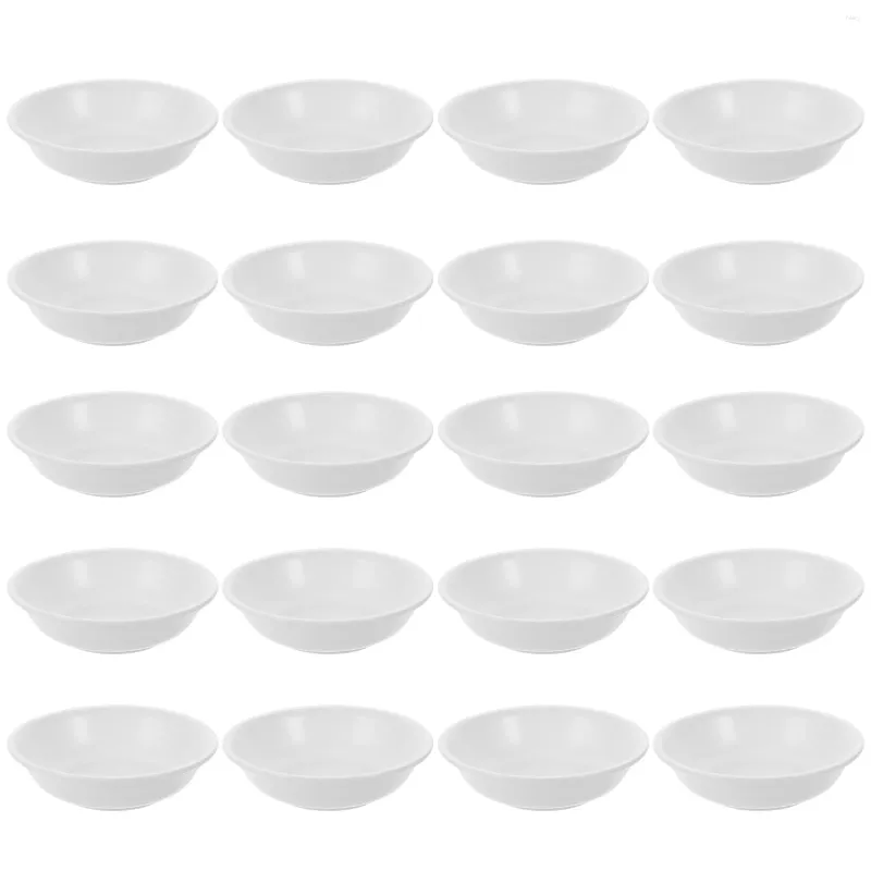 Plates 20Pcs Sauce Bowls Round Seasoning Dish Sushi Dipping Bowl Condiment Trays Appetizer Plate For Soy Ketchup ( White ) Set