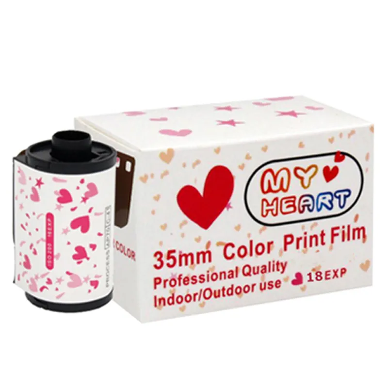 1roll/2roll/3roll (12/18 esposizione/rollio) 35 mm Film a cuore retrò a colori ISO400 135 Film negativo Formato adatto per la telecamera
