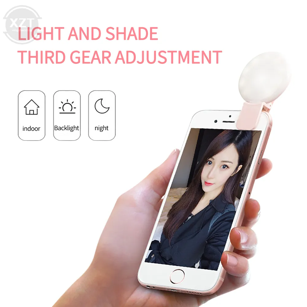 Smartphone Light Selfie Light Clip On Phone Light with Rechargeable Battery, Portable ...