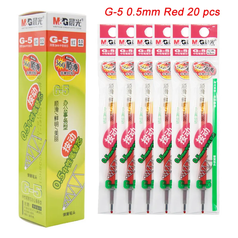 20 PCS MG THIN TIP GEL PEN REFILLSEEDLE TIP REFILL INK LOTRACTABLERLER BALL PENS SCHOOL OFFICESERY用