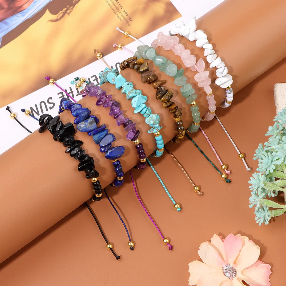 With Box]Natural Obsidian Braided Couple Bracelets A Pair Men Women Bracelets Valentine's Day
