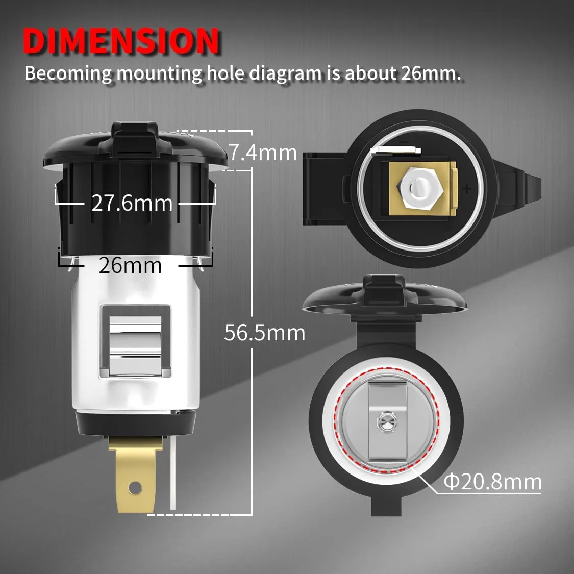 12V DC Cigarette Lighter Socket Female - Car Power Outlet Replacement ...