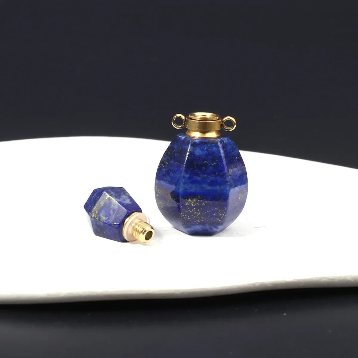 10 Kinds Natural Lapis Lazuli Random Shape Perfume Bottle Pendant Essential Oil Diffuser Charm Jewelry DIY Making Accessories