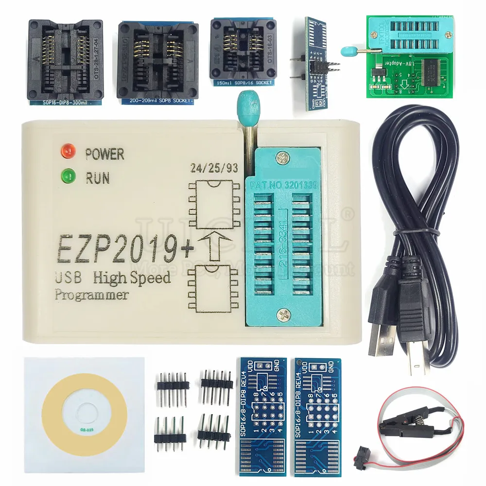 EZP2019 PROGRAMMER USB HIGH SPIE SPI USB 2.0 pour 24 25 93 EEPROM 25 BIOS FLASH BIOS POUPE AVEC SOP BURNER SOCKET BURNER