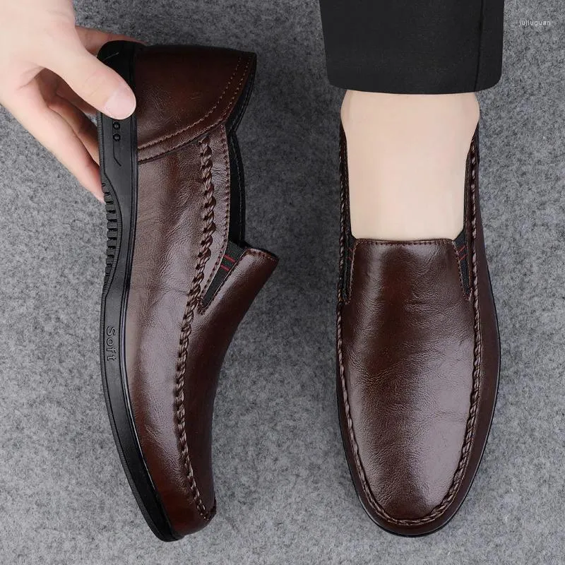 Casual schoenen herenloafers echte lederen mannen zachte klassieke bruiloft all-match mannelijke comfortabele zakelijke schoen