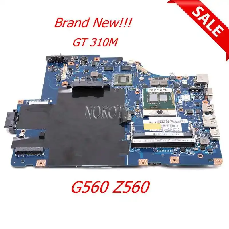 マザーボードnokotion new niwe2 la5752p for lenovo ideapad g560 z560ラップトップマザーボードhm55 gt310m ddr3グラフィックメインボード作業無料cpu