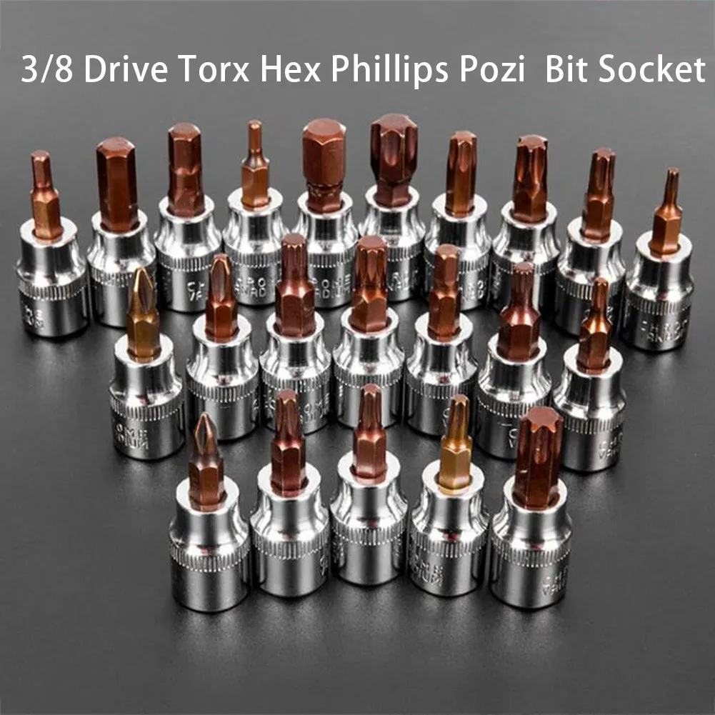 H6 Socket Bit 3/8 Inch Drive Alloy Hex Bit Socket Set H3 H4 H5 H6 H8 H10 for ...