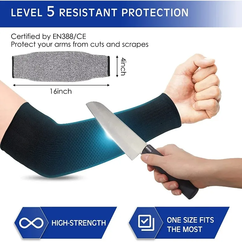 1 st nivå 5 HPPE Utomhusarbeten Säkerhetsarmskydd ärm Anti-cut svetsning Skydda tunga handskar motståndskraftiga brandsvetsare täcker