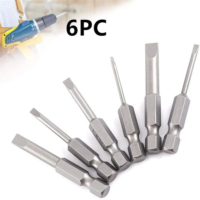 S2 Steel Flathead Slotted Screwdriver Bits Set, 1/4 Inch Hex Shank ...