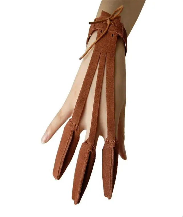 Ny bågskytte Protect Glove 3 Fingers Pull Bow Arrow Leather Shoiner Gloves8514488