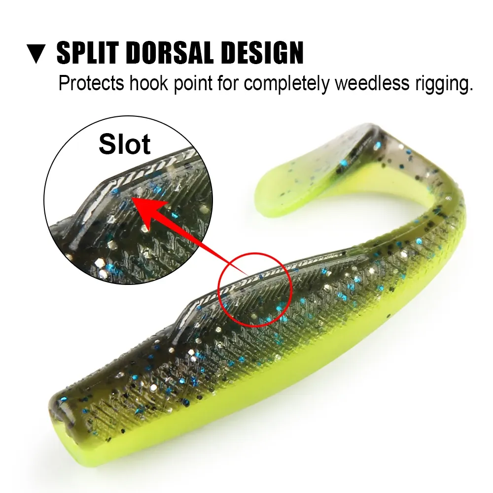 Spinpoler TPE/TPR Paddle Tail Soft Fishing Lure 6cm 1.7g Swimbait Wobbler Artificial Bait Silicone Bass Trout Walleye Jig Tackle