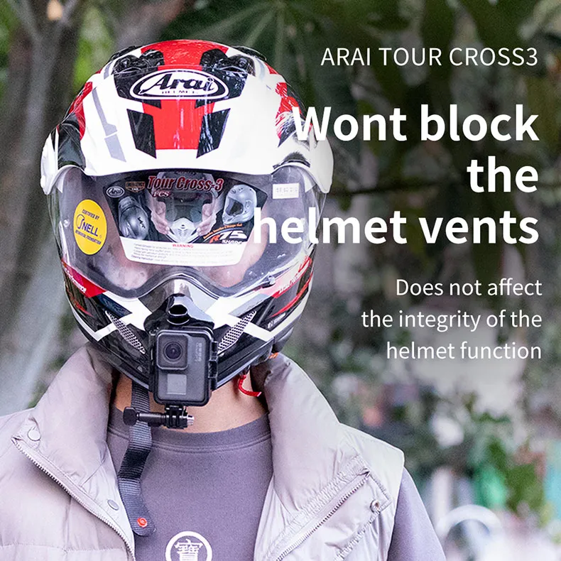 Aluminum Customized Helmet Chin Mount for GoPro Hero11, Insta360 