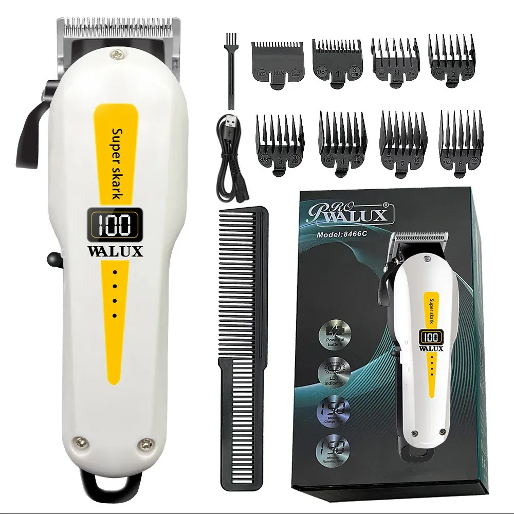 Professionelles Haar Clipper leistungsstarke Lithium -Akku USB Chargeable Trimmer LCD Display Home Man Bart Rasierer Haarschneidmaschine 240327