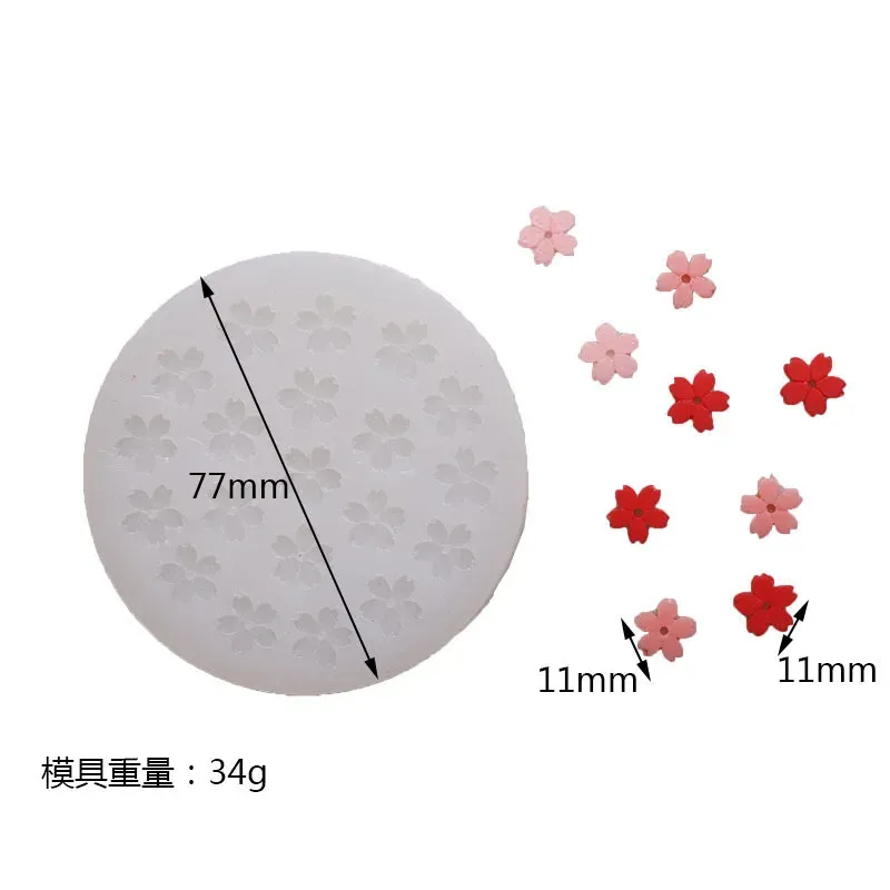 3D Mini Cherry Blossom Plum Silicone Mold DIY Small Flower Five Petal Chocolate Cake Decor Candy Desserts Baking Mould