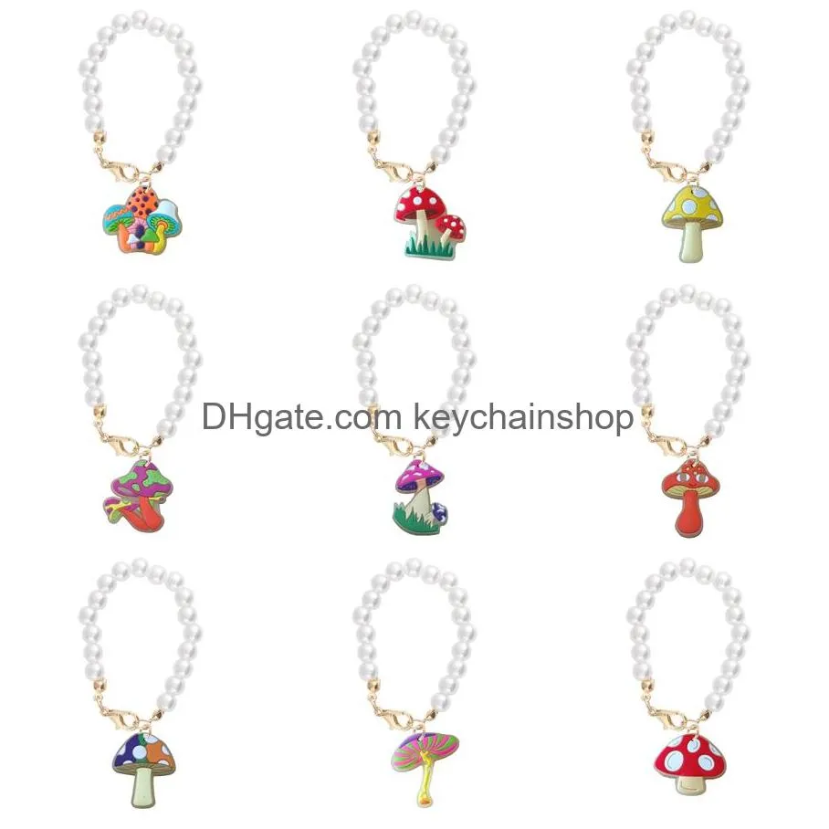 Keychains Lanyards 버섯은 밤에 빛나는 매력 액세서리 컵 40oz 간단한 현대 텀블러 핸들 사일 키 체인 DROP D OT5DY