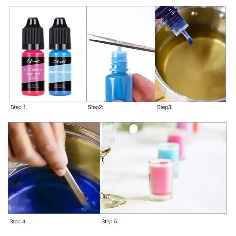 Epoxi hartspigmentet Set Candle Dyes Kit för DIY aromaterapi tvålljus gör leveranser soja vaxfärgade hartshantverk pigmentverktyg