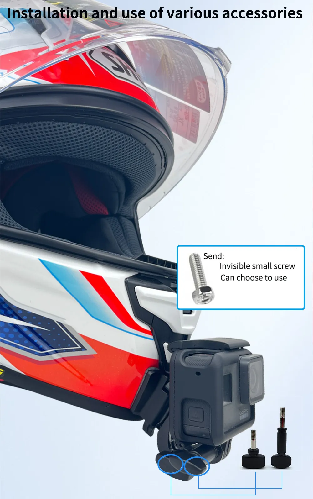 TELESIN Motorcycle Helmet Chin Mount For Action Cameras With Go Pro - View #7