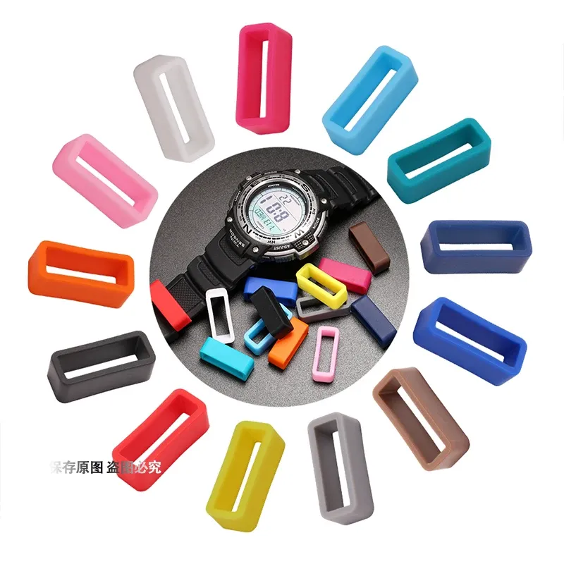 Silikon Gummi -Uhren -Gurt -Verschluss -Keeper -Halterschleife 16mm 18 mm 20 mm 22 mm 24 mm 26 mm Fastener Locker Aktivität Ringschnalle Lünette