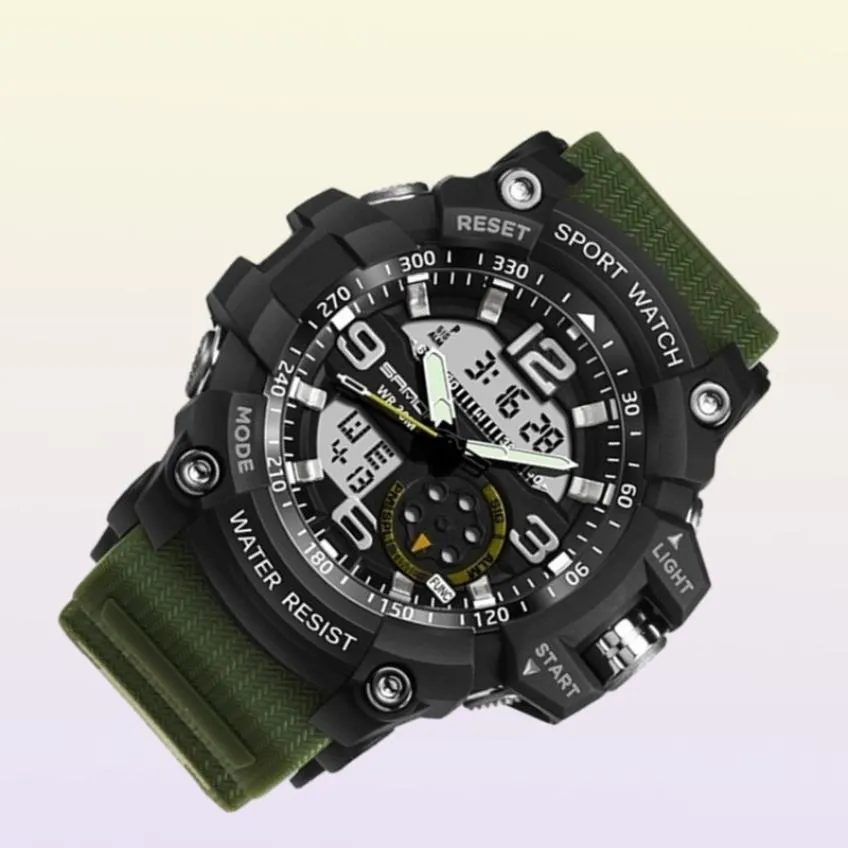 Sport G Watch Dual Time Men Kijkt 50m waterdichte mannelijke klok militaire horloges voor mannen schok resisitante sport horloges geschenken x05245044956