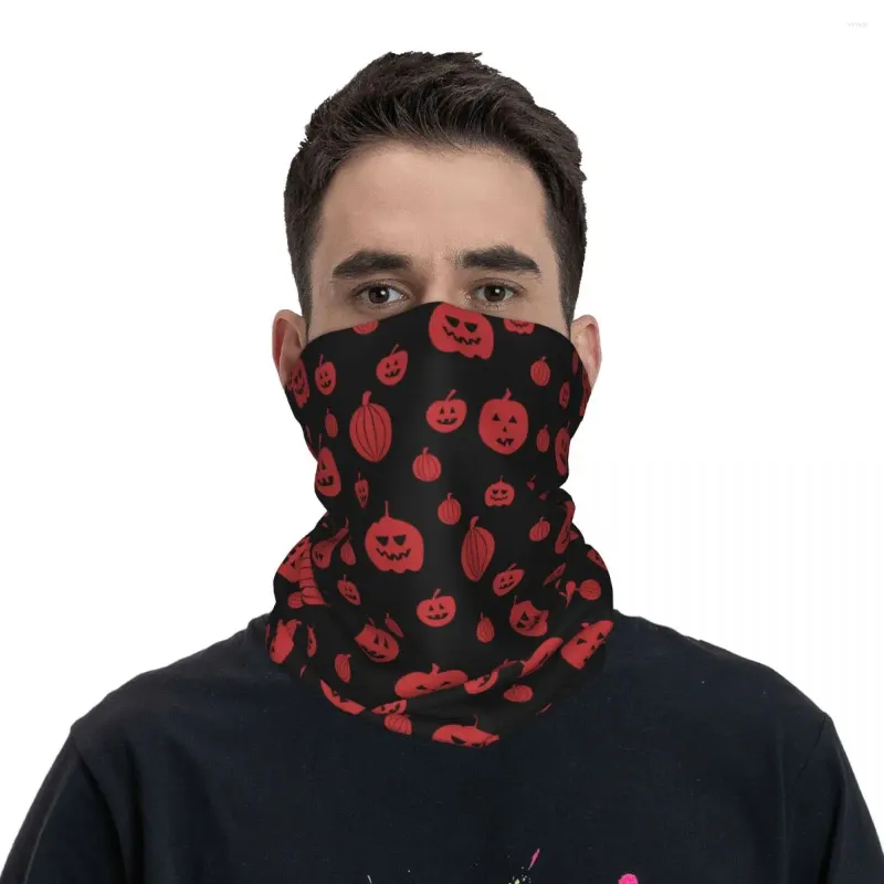 Halsdukar halloween bandana nacke gaiter tryckt pumpor mask halsduk multifunktionella cykelprots för män kvinnor vuxen tvättbar