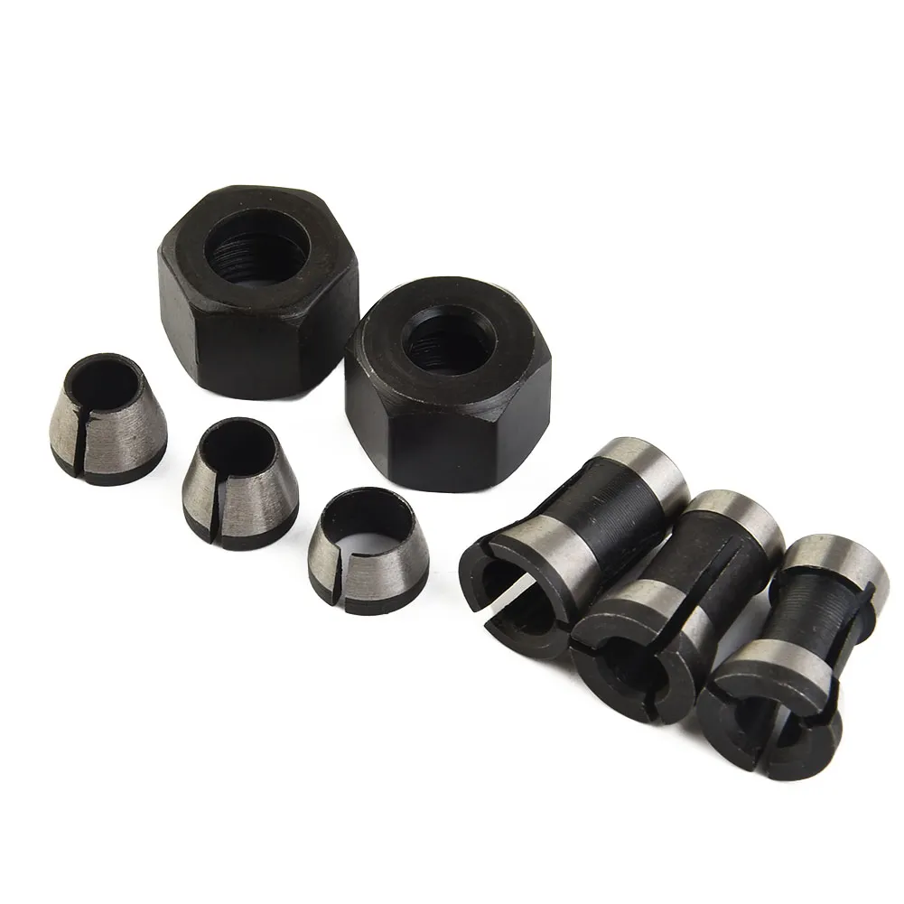 Router Bit Collet Chuck Set With 2 Nuts Clamp Adapter For Engraving ...