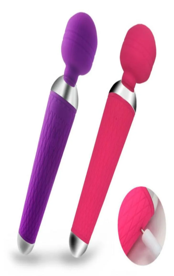 Super krachtige orale clit vibrators voor vrouwen USB oplaadbare AV Magic Wand Vibrator Massager volwassen seksspeeltjes voor vrouw5147211