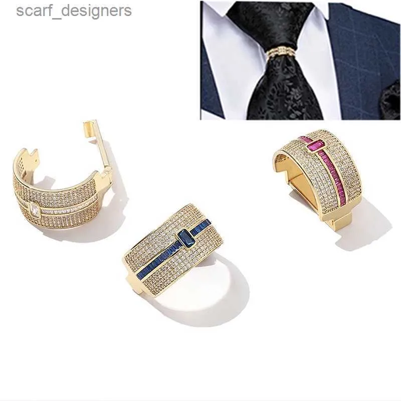 Slipsklipp slips broschstift för slips mens krage spänne lyxiga affärsband spänne guld diamant slips spänne krage smycken tillbehör y240411