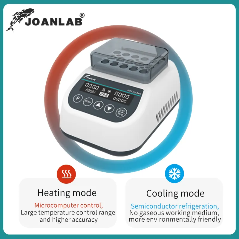 Joanlab Portable Mini Thermostatic Dry Bath Incubator Lab Heater med värmeblock för 0,2/0,5/1,5/2 ml centrifugrör