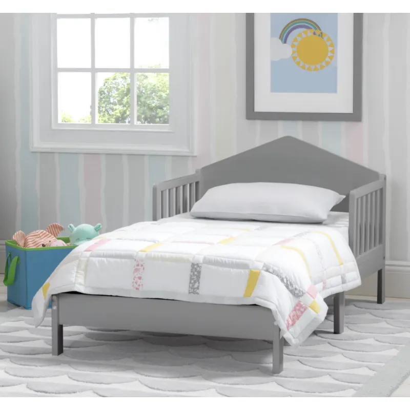 Delta Children Homestead Toddler Bed, Greenguard Gold Certified, Grey 55.25 "L x 30" D x 24,5 "sypialnia mebli dla dzieci