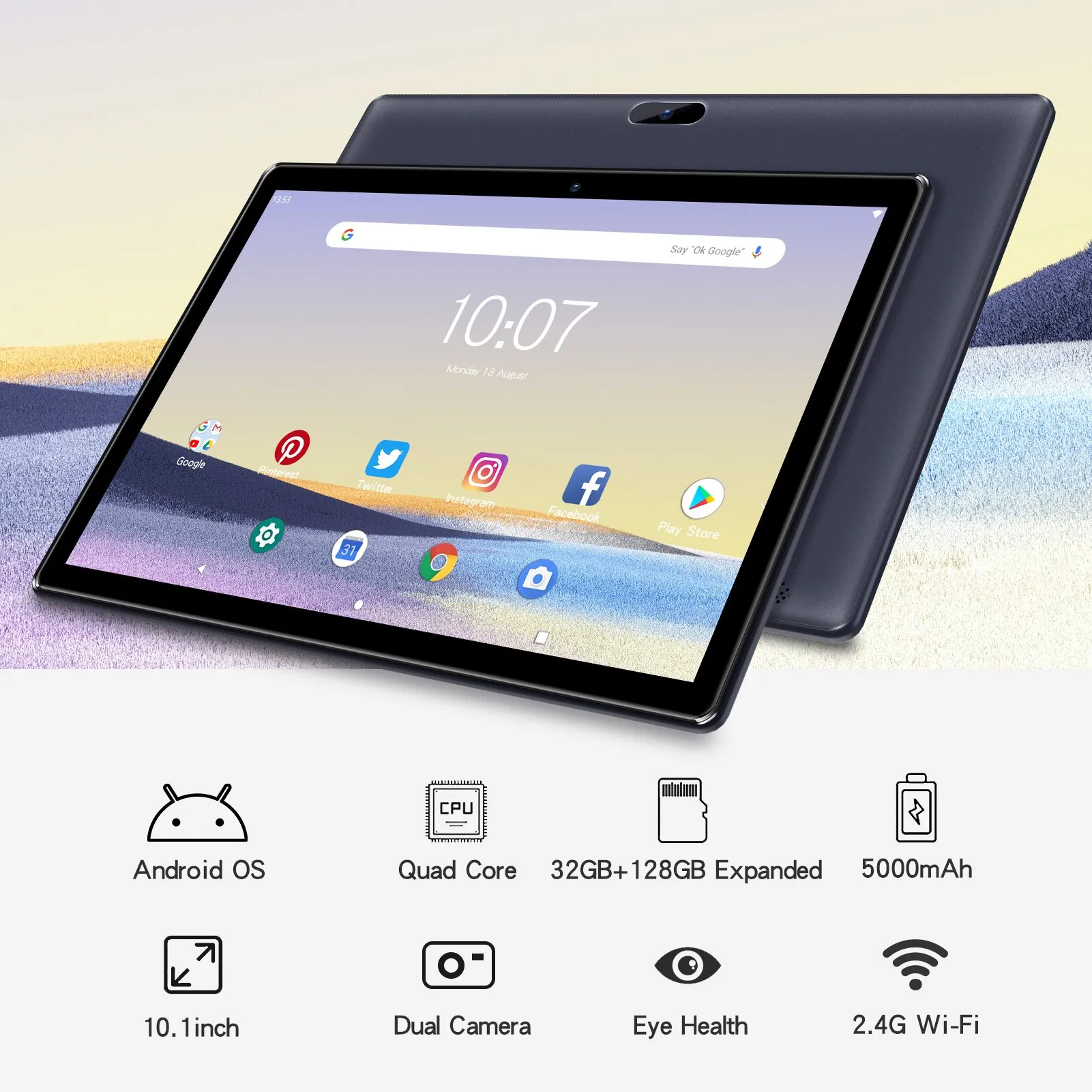 PRITOM Android 10 Tablet 10.1 Inch 2GB RAM 64GB ROM Quad Core