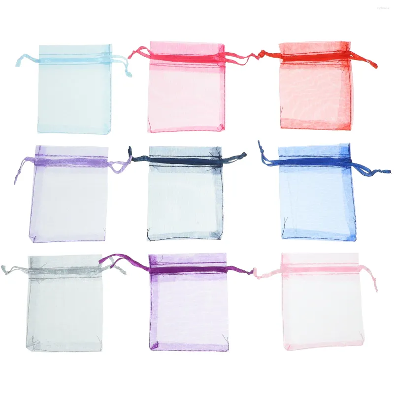 Embrulhado de presente 100 pcs mini saco de organza branca saco de cordas de jóias favores de jóias pequenas bolsas de saqueta sachet