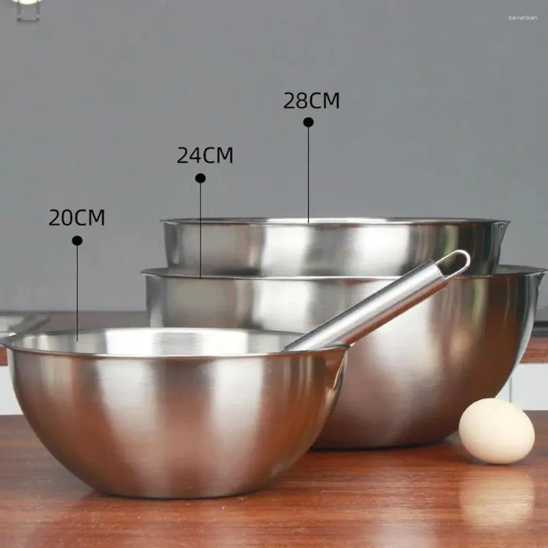 Bols à l'échelle du bol à mélanger en acier inoxydable fouettant pour la cuisson à salade de pâte à pétrir 20 cm / 24 cm / 28 cm